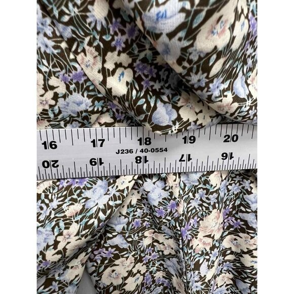 ASTR Brown Peach Floral Print Long Sleeve Corset Top Size XL - Picture 10 of 12